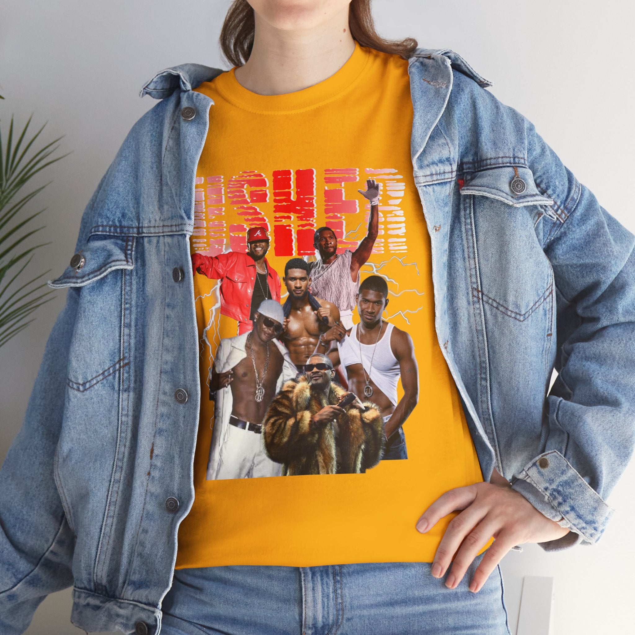 Usher Collage Graphic Tee — Retro R&B Concert Shirt