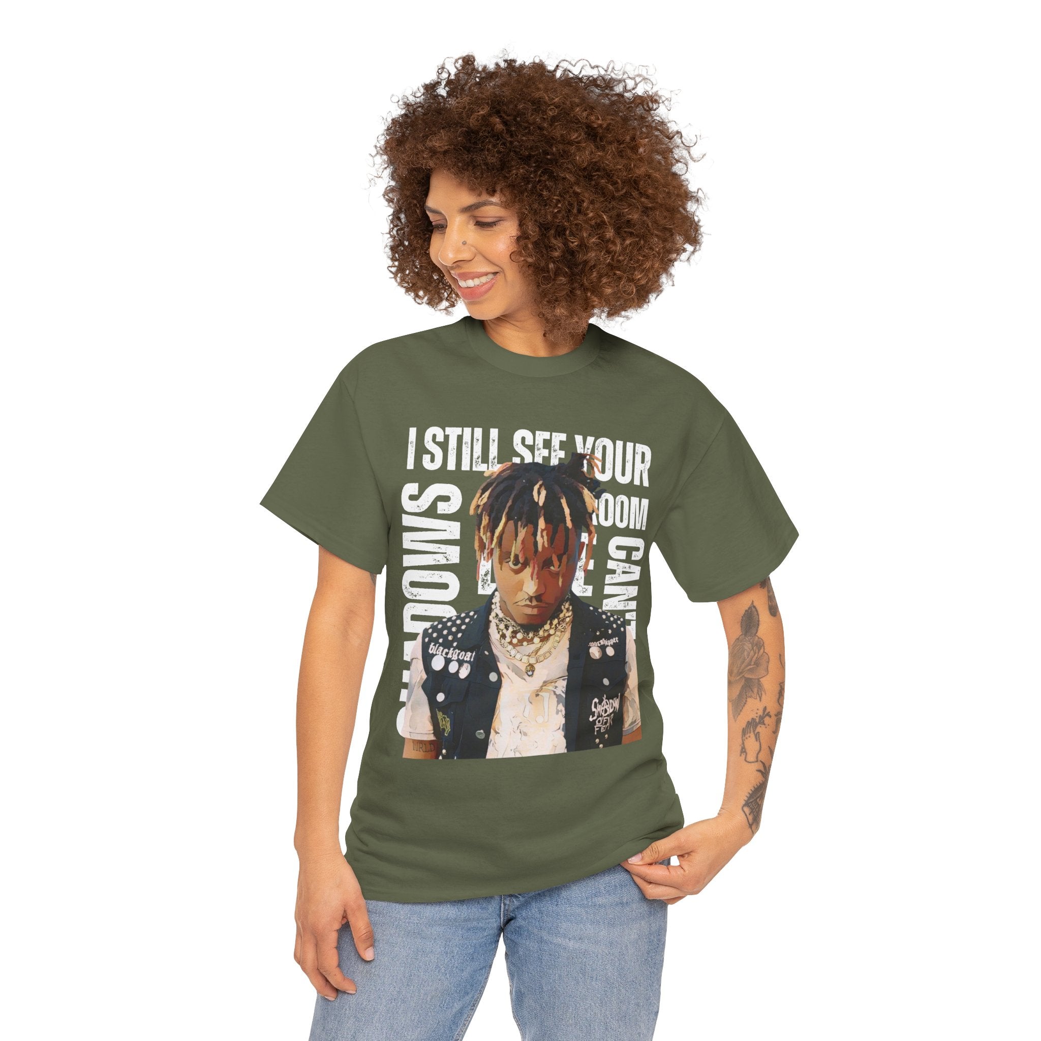 Juice WRLD Cartoon Design Tee — "I Still See Your Shadows in my Room" Graphic Shirt