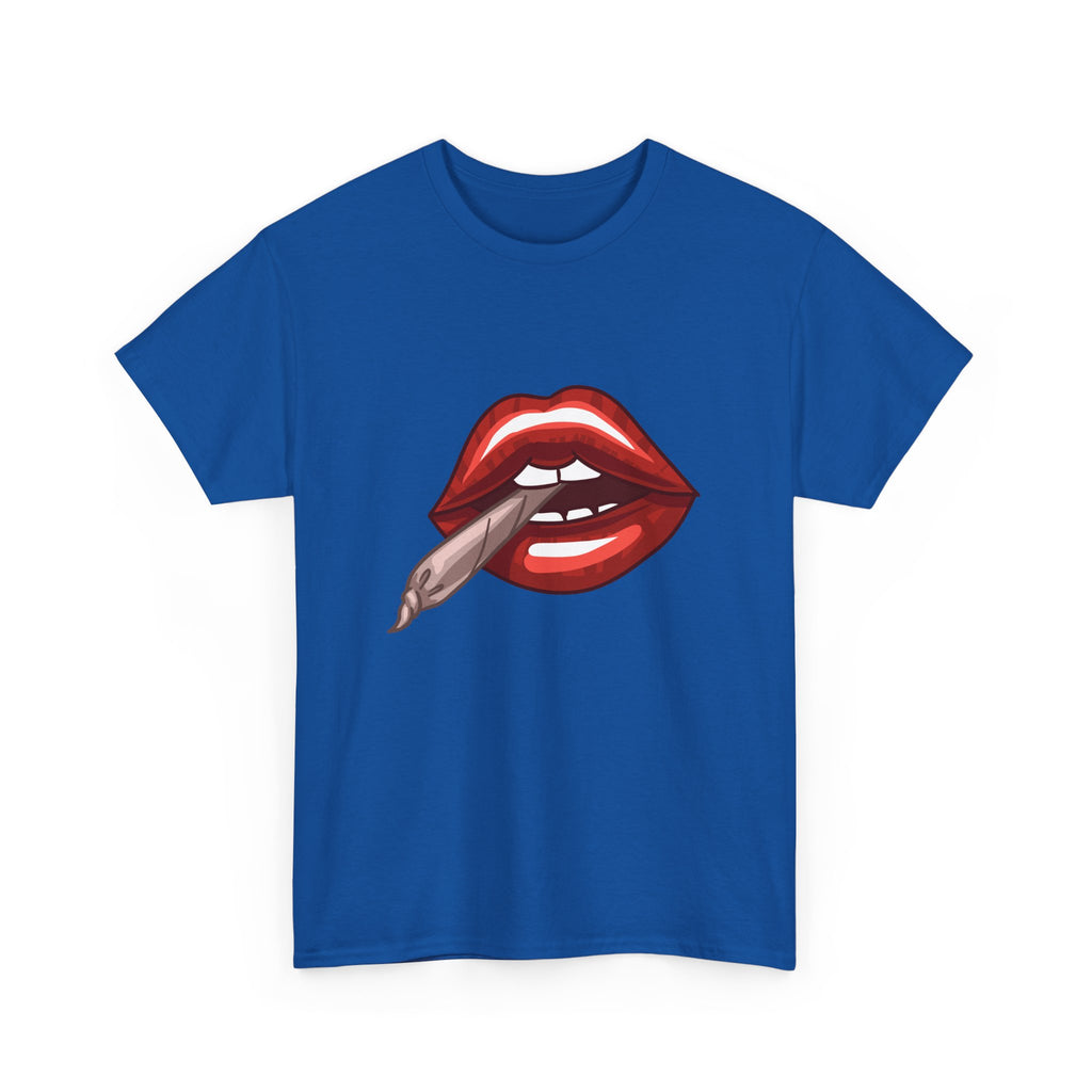 Graphic Tee — Red Lips Smoking Joint Design