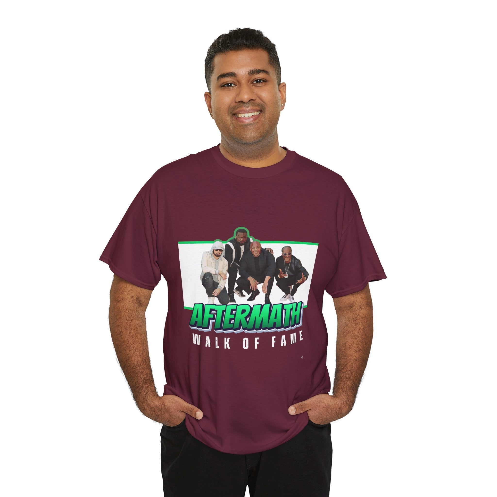 Em, Dre, Snoop, 50 - Unisex Heavy Cotton Tee - "Aftermath" Walk of Fame Graphic Tee