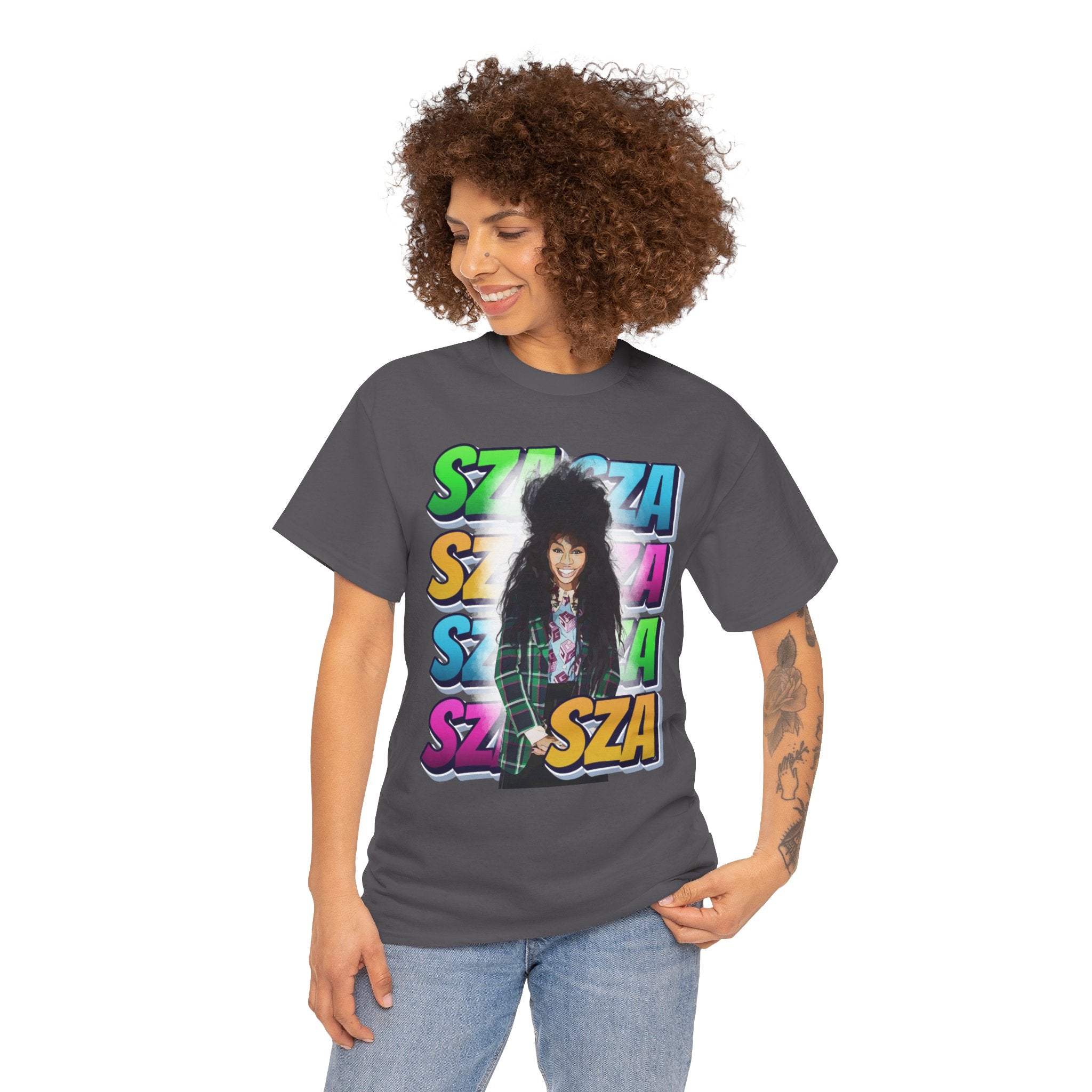 Sza Portrait Graphic Tee — Colorful Retro SZA Fan Shirt