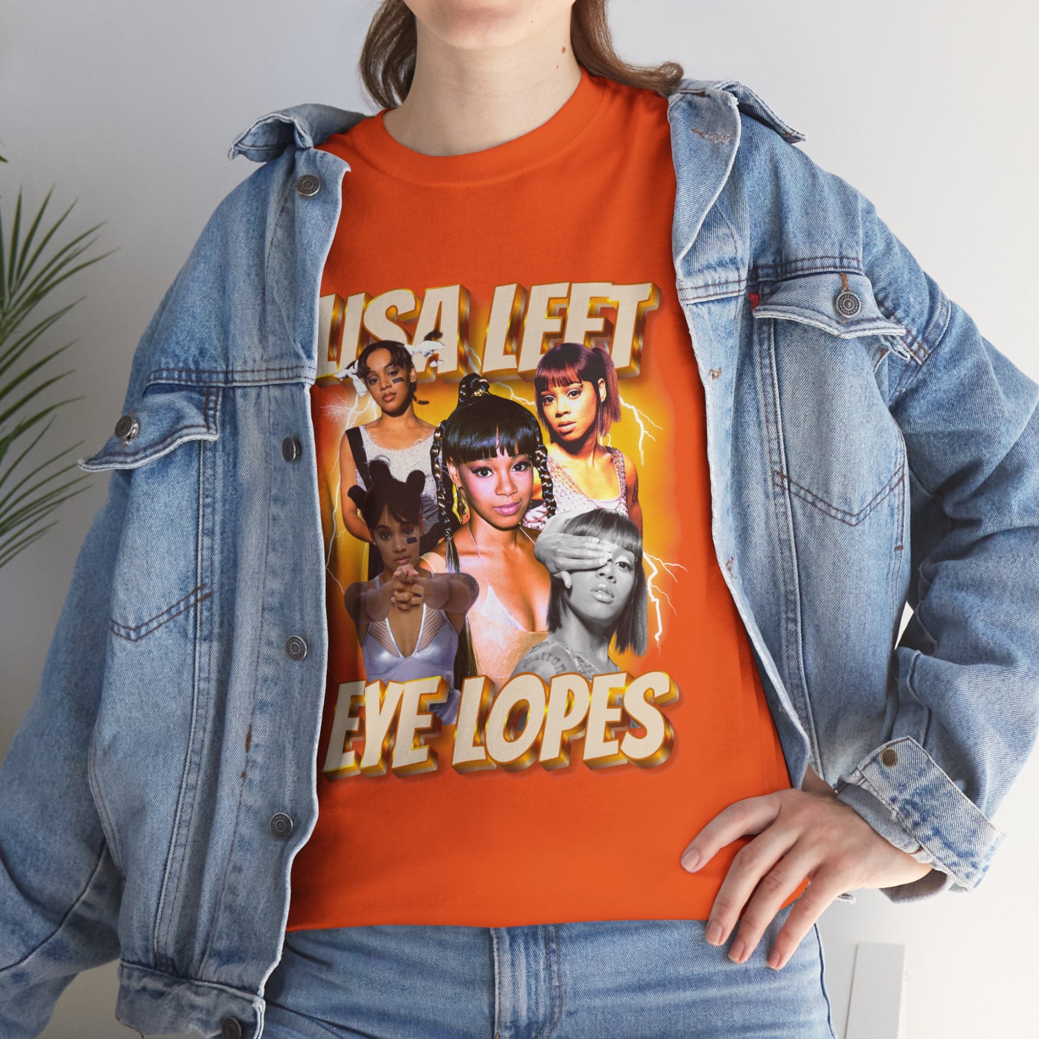 Lisa Left Eye Lopes Graphic Tee — Retro Collage Photo Design with 'Lisa Left Eve Lopes' Text