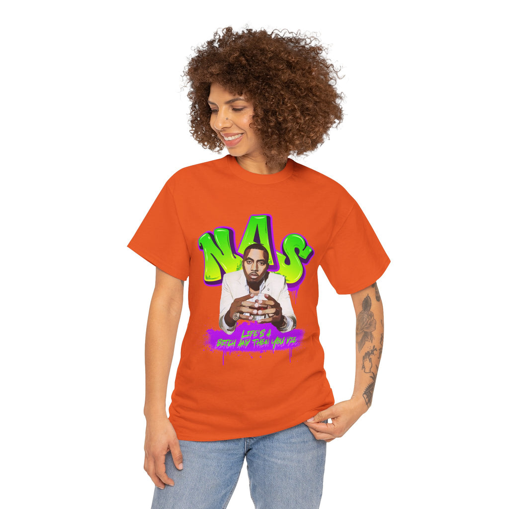 Nas Graphic Tee — Retro Graffiti Hip-Hop Tribute Shirt - Lifes a B*