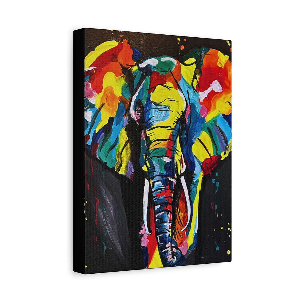 Colorful Elephant Canvas Wall Art — Vibrant Abstract Safari Print