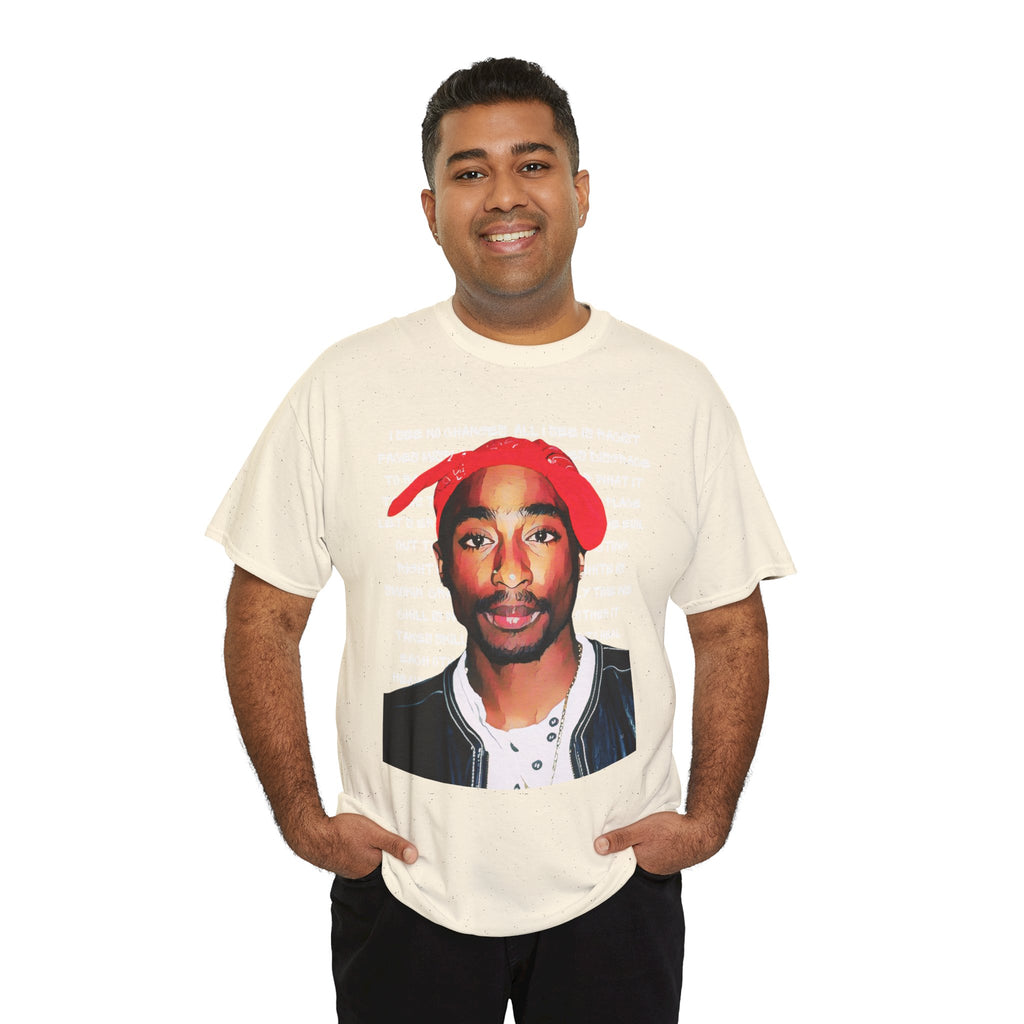 Pac Cartoon Graphic Tee with Changes Lyrics Text — Retro Streetwear T-Shirt