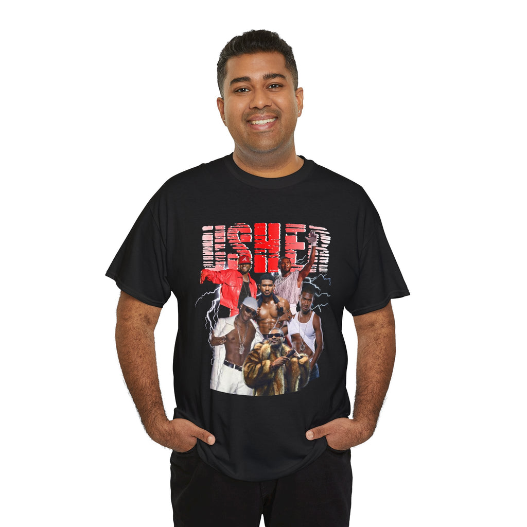 Usher Collage Graphic Tee — Retro R&B Concert Shirt
