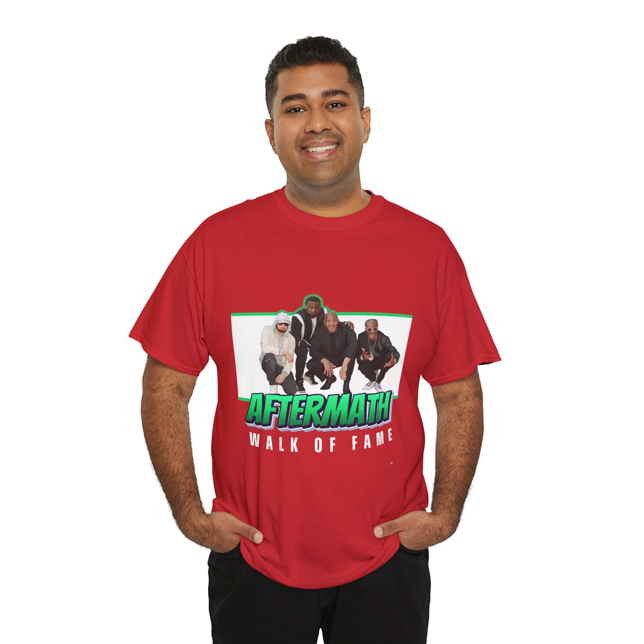 Em, Dre, Snoop, 50 - Unisex Heavy Cotton Tee - "Aftermath" Walk of Fame Graphic Tee