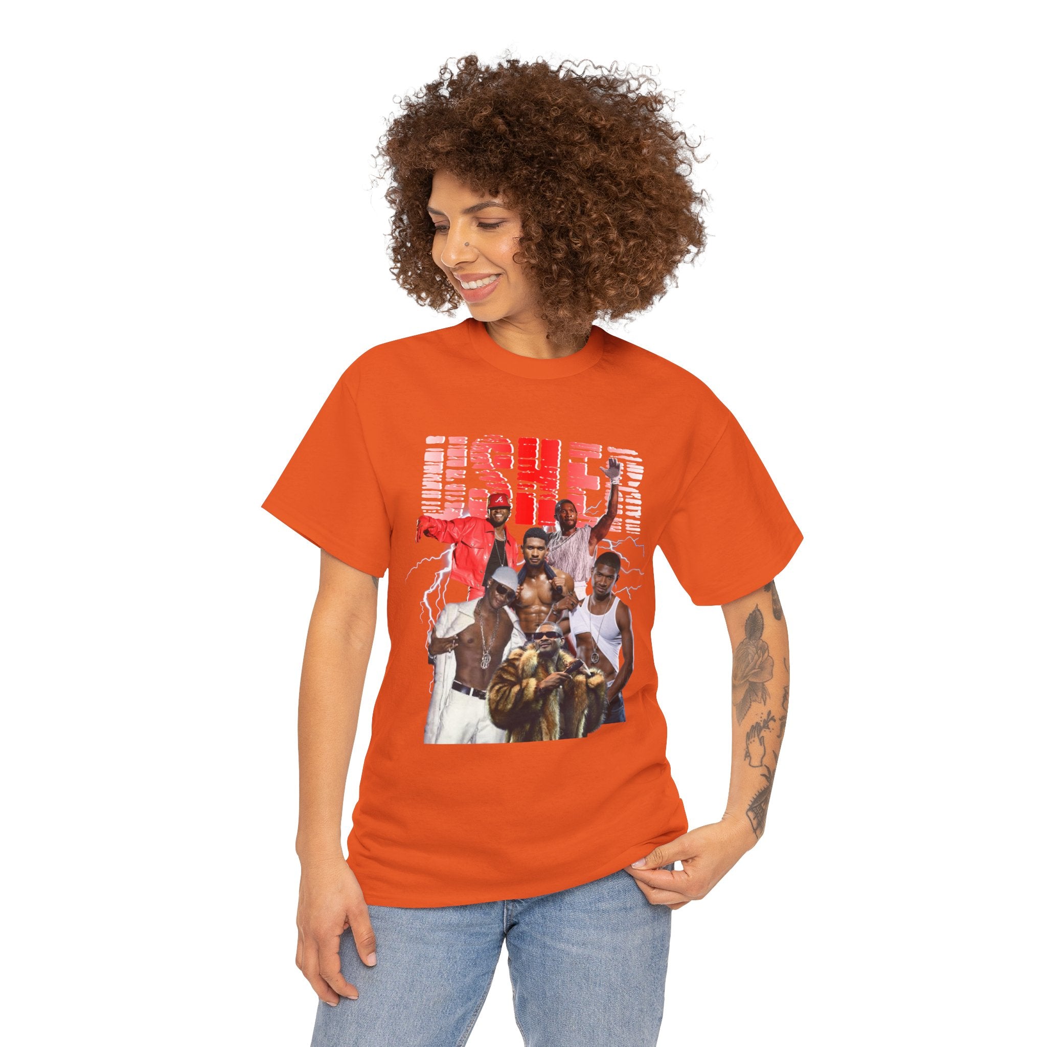 Usher Collage Graphic Tee — Retro R&B Concert Shirt