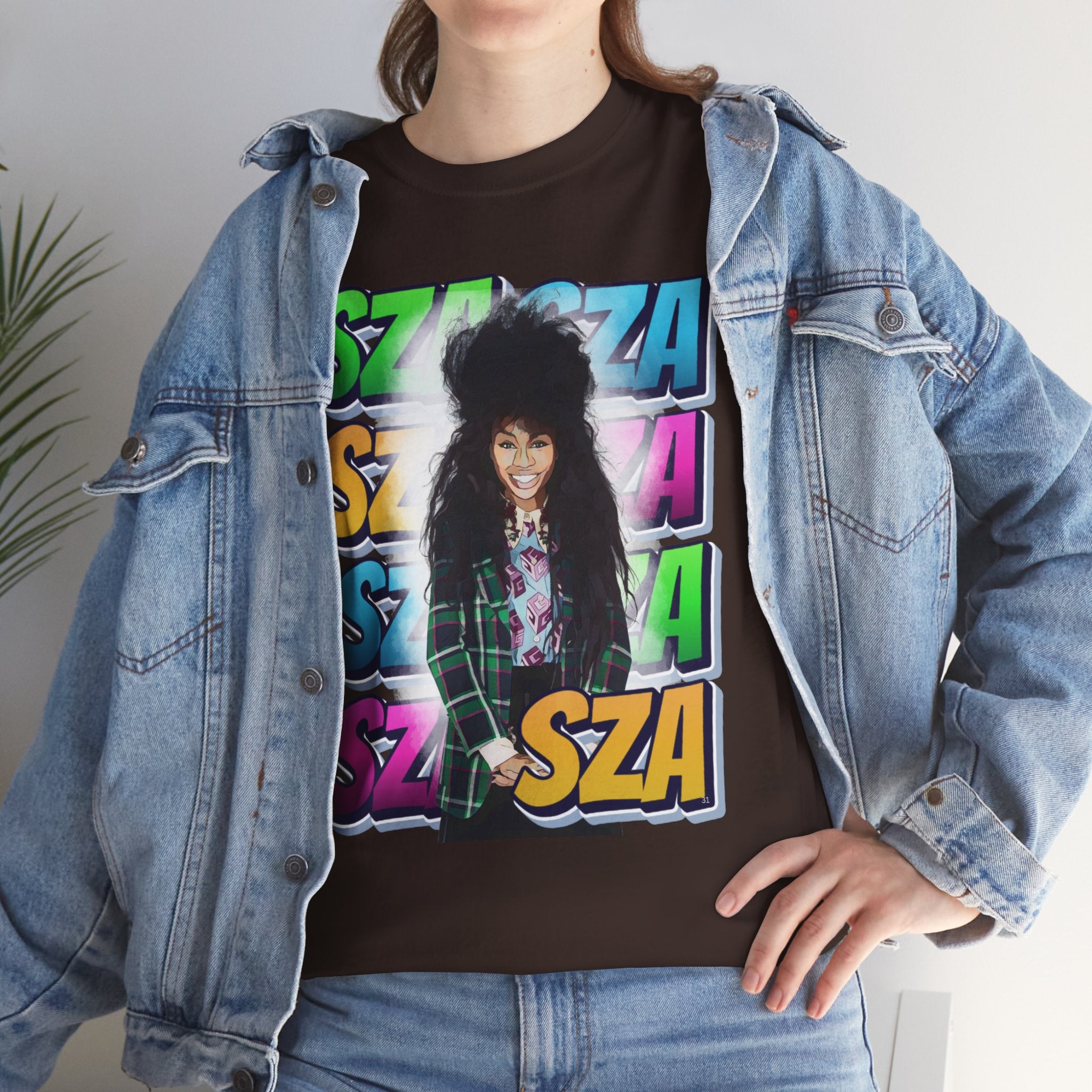 Sza Portrait Graphic Tee — Colorful Retro SZA Fan Shirt