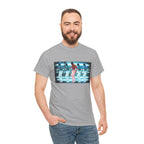 Usher Retro Dance Tee — Glitchy Neon Graphic T-Shirt