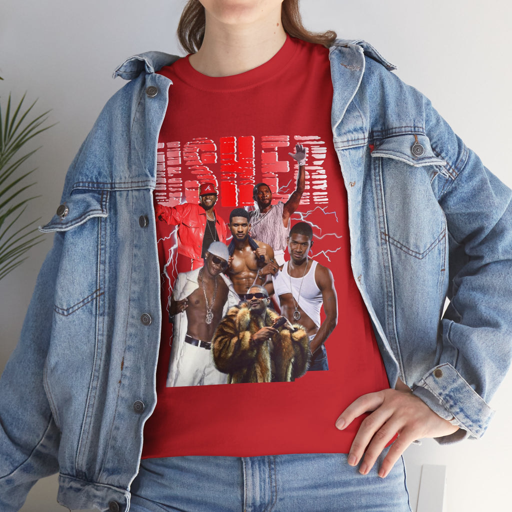 Usher Collage Graphic Tee — Retro R&B Concert Shirt