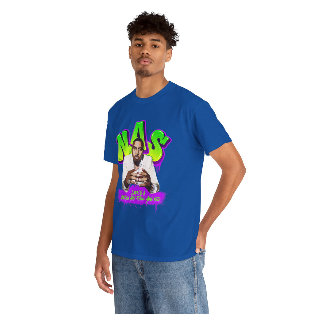 Nas Graphic Tee — Retro Graffiti Hip-Hop Tribute Shirt - Lifes a B*