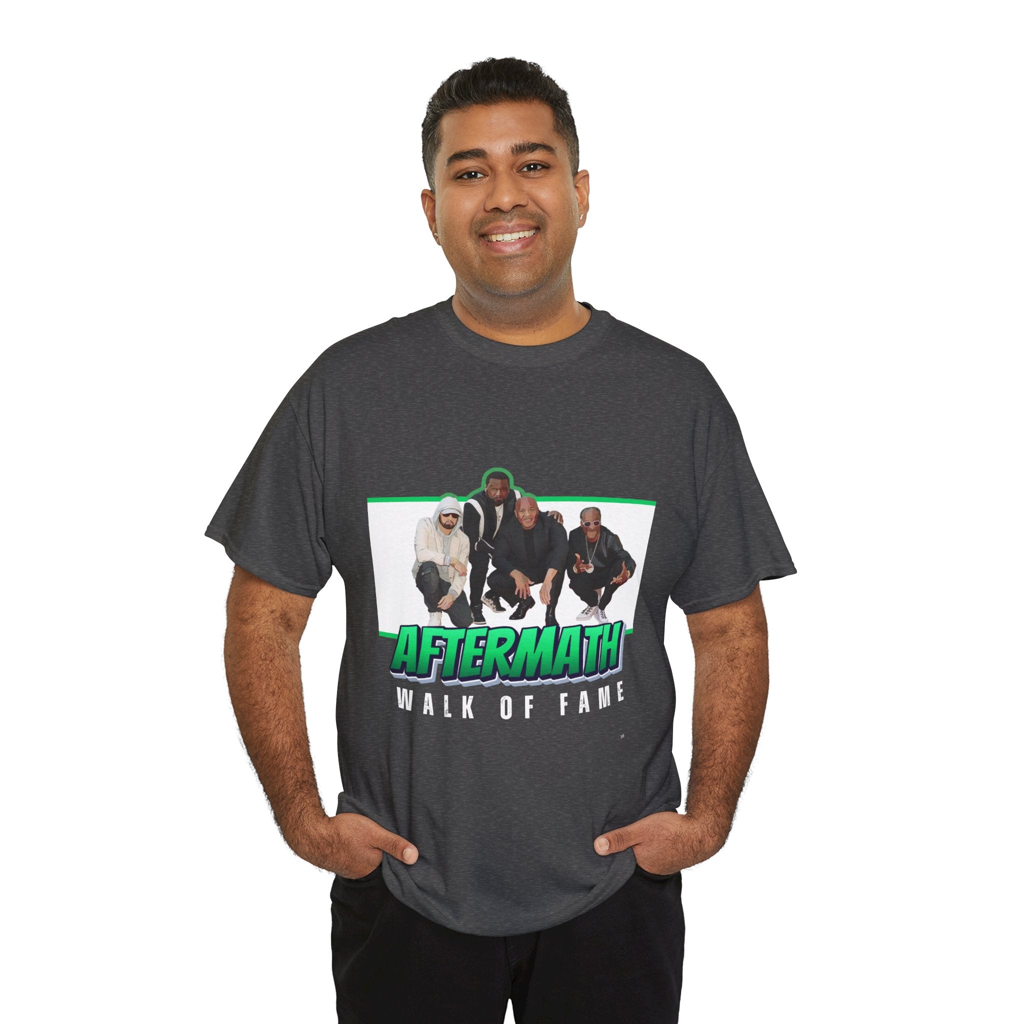 Em, Dre, Snoop, 50 - Unisex Heavy Cotton Tee - "Aftermath" Walk of Fame Graphic Tee