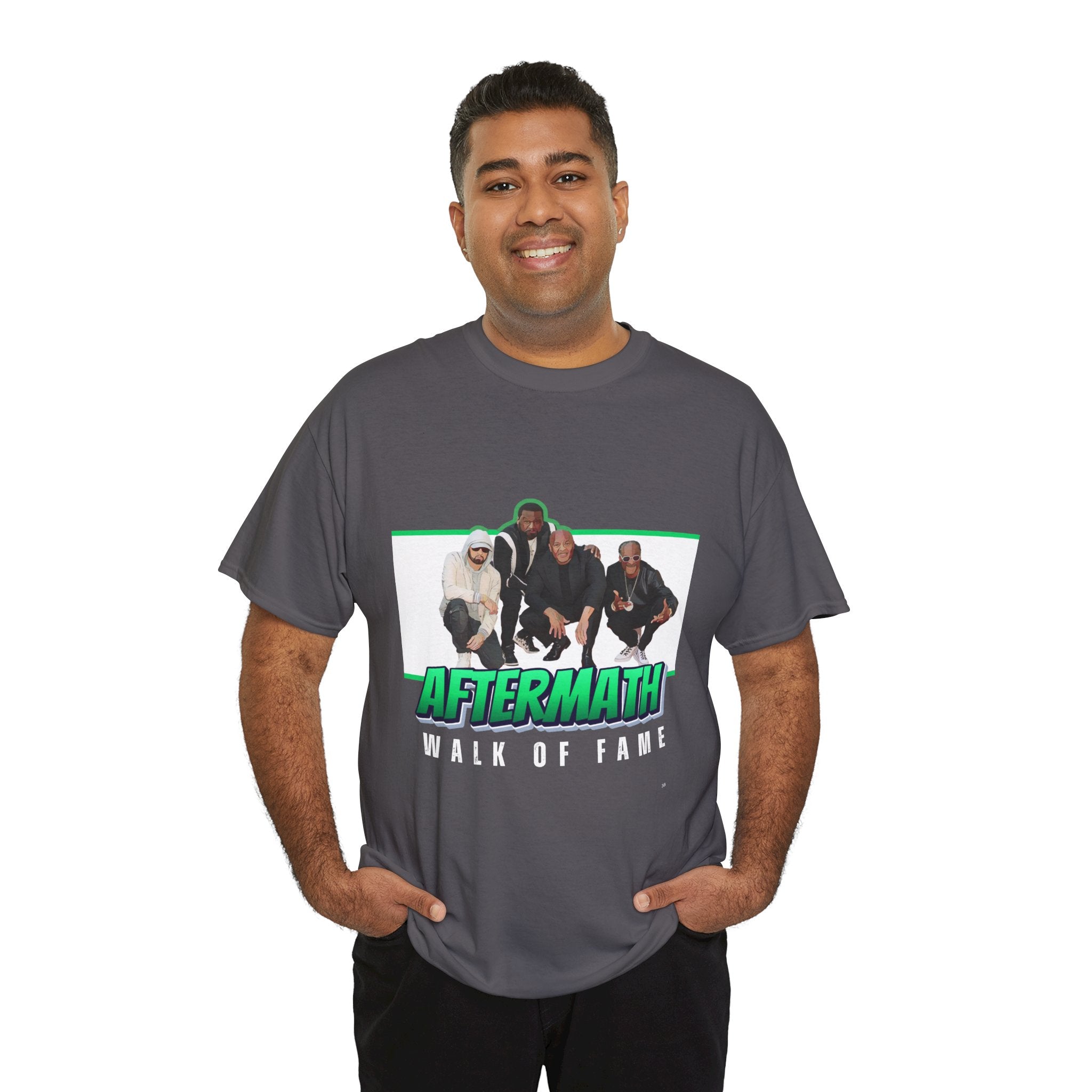 Em, Dre, Snoop, 50 - Unisex Heavy Cotton Tee - "Aftermath" Walk of Fame Graphic Tee