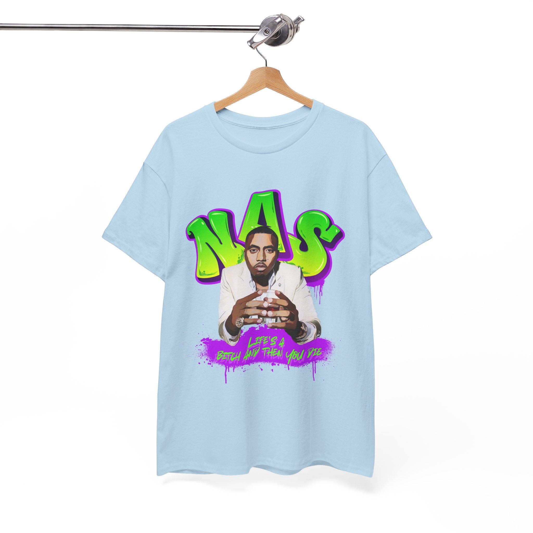 Nas Graphic Tee — Retro Graffiti Hip-Hop Tribute Shirt - Lifes a B*