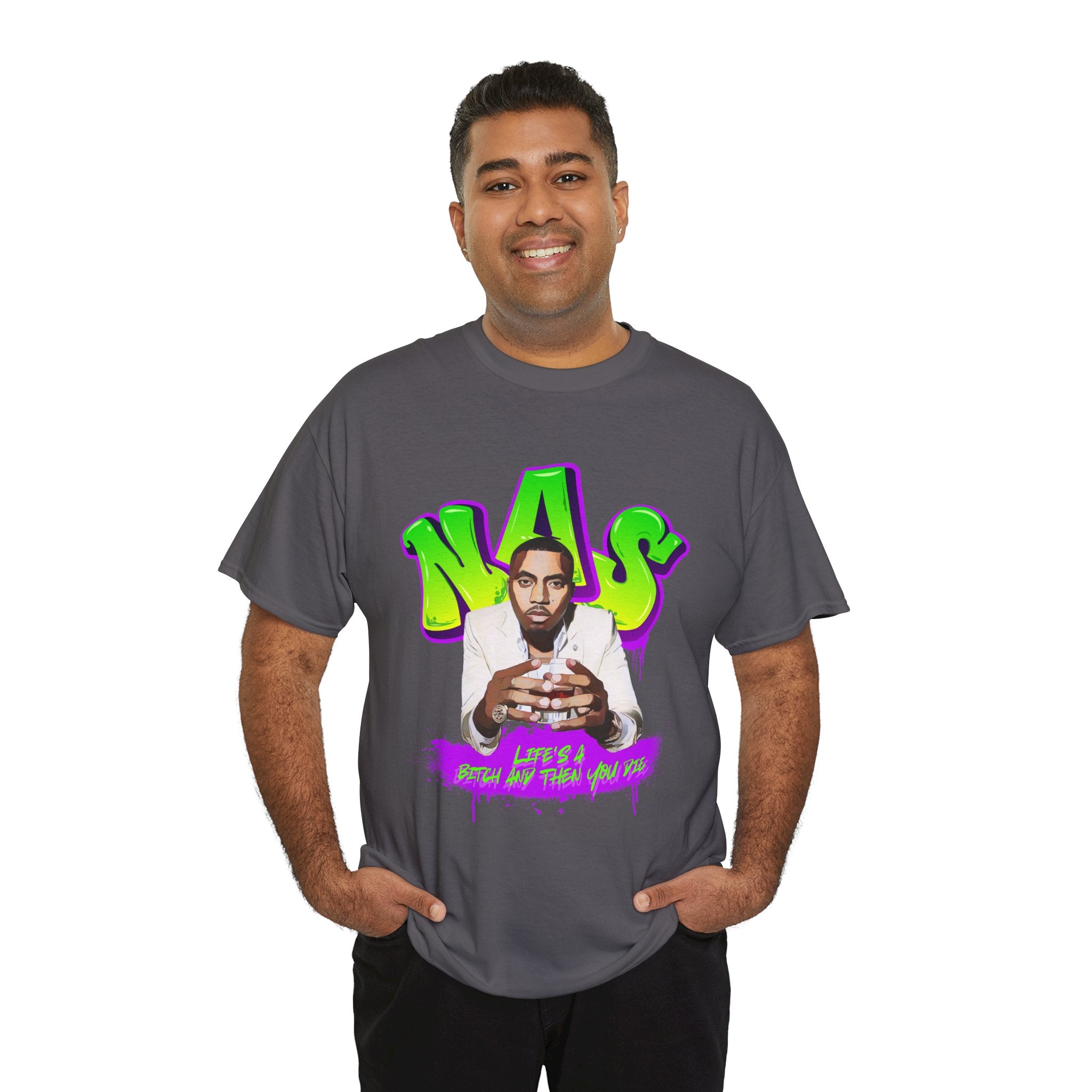 Nas Graphic Tee — Retro Graffiti Hip-Hop Tribute Shirt - Lifes a B*