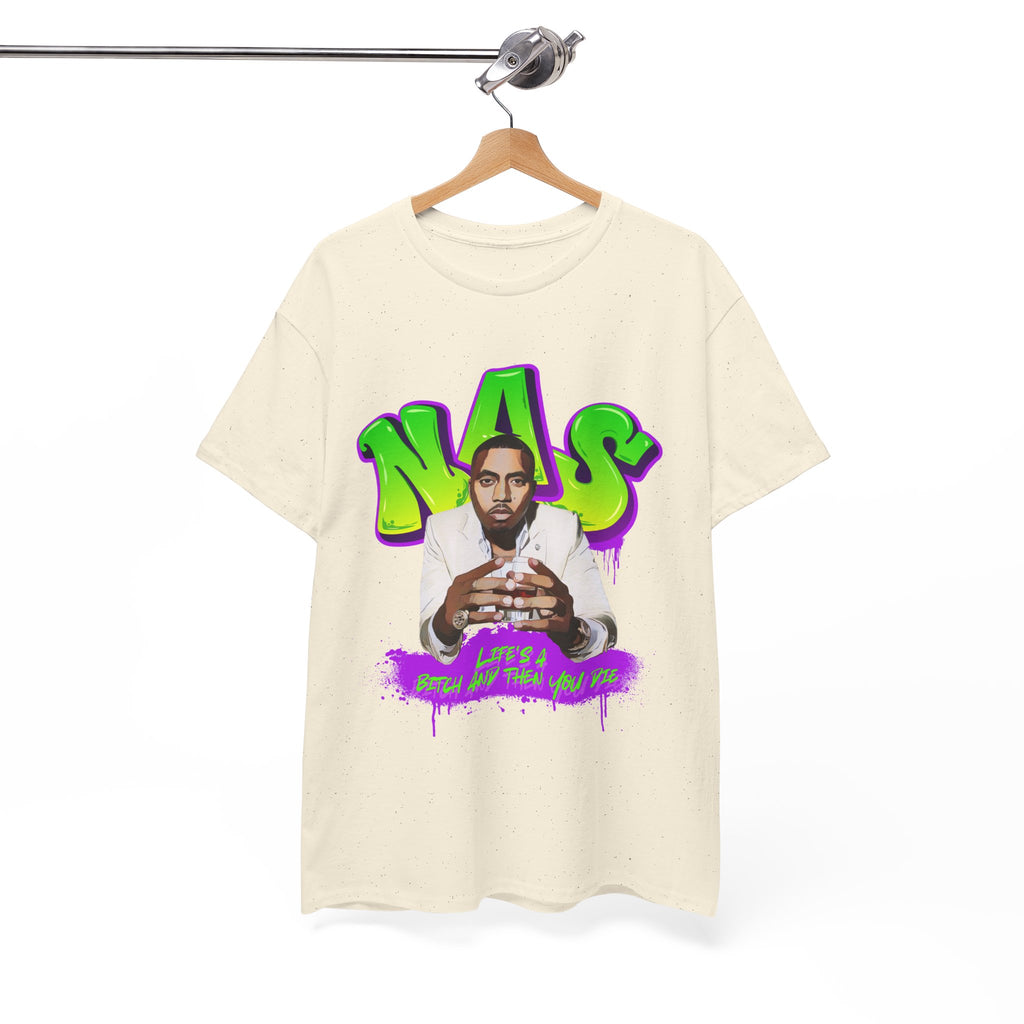 Nas Graphic Tee — Retro Graffiti Hip-Hop Tribute Shirt - Lifes a B*