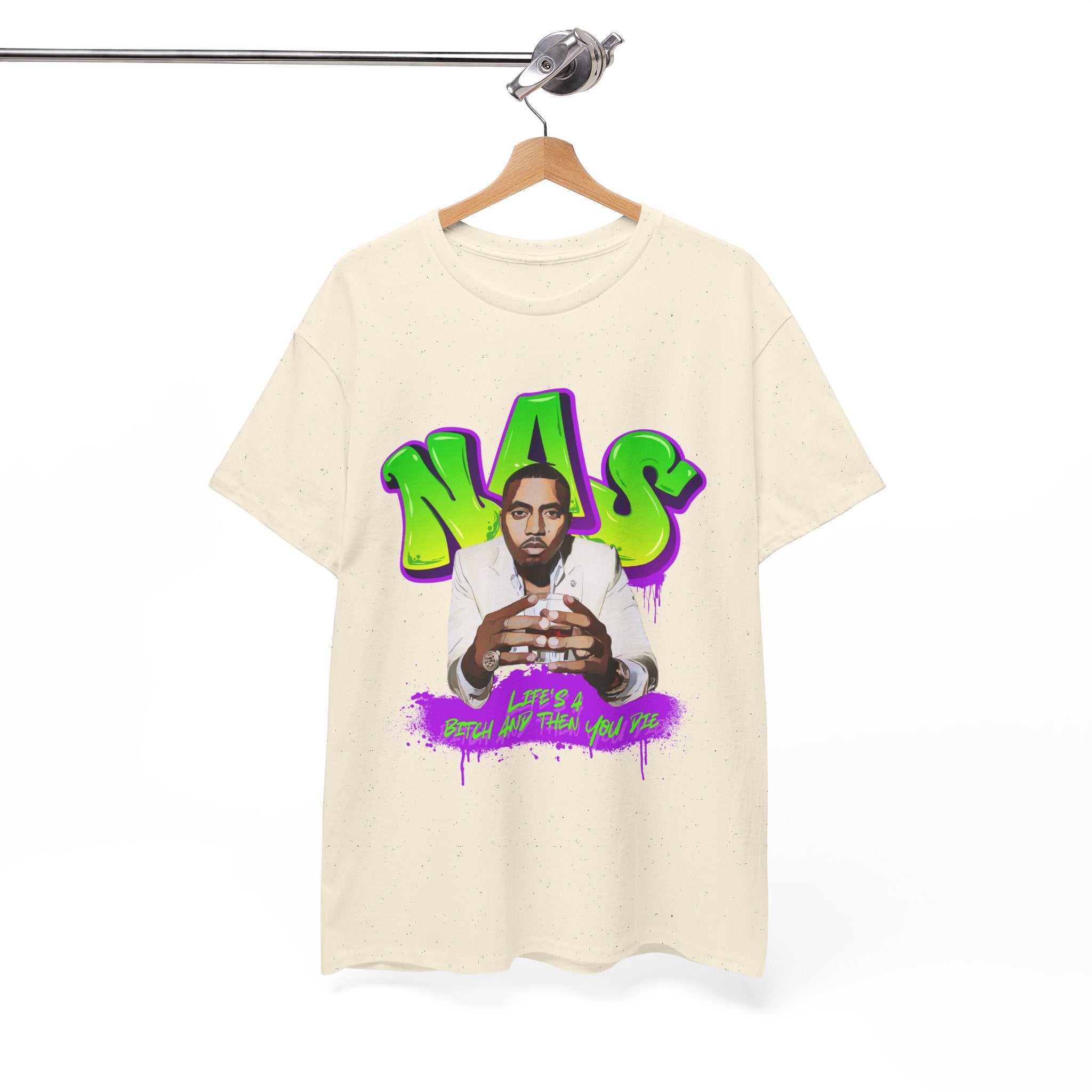 Nas Graphic Tee — Retro Graffiti Hip-Hop Tribute Shirt - Lifes a B*