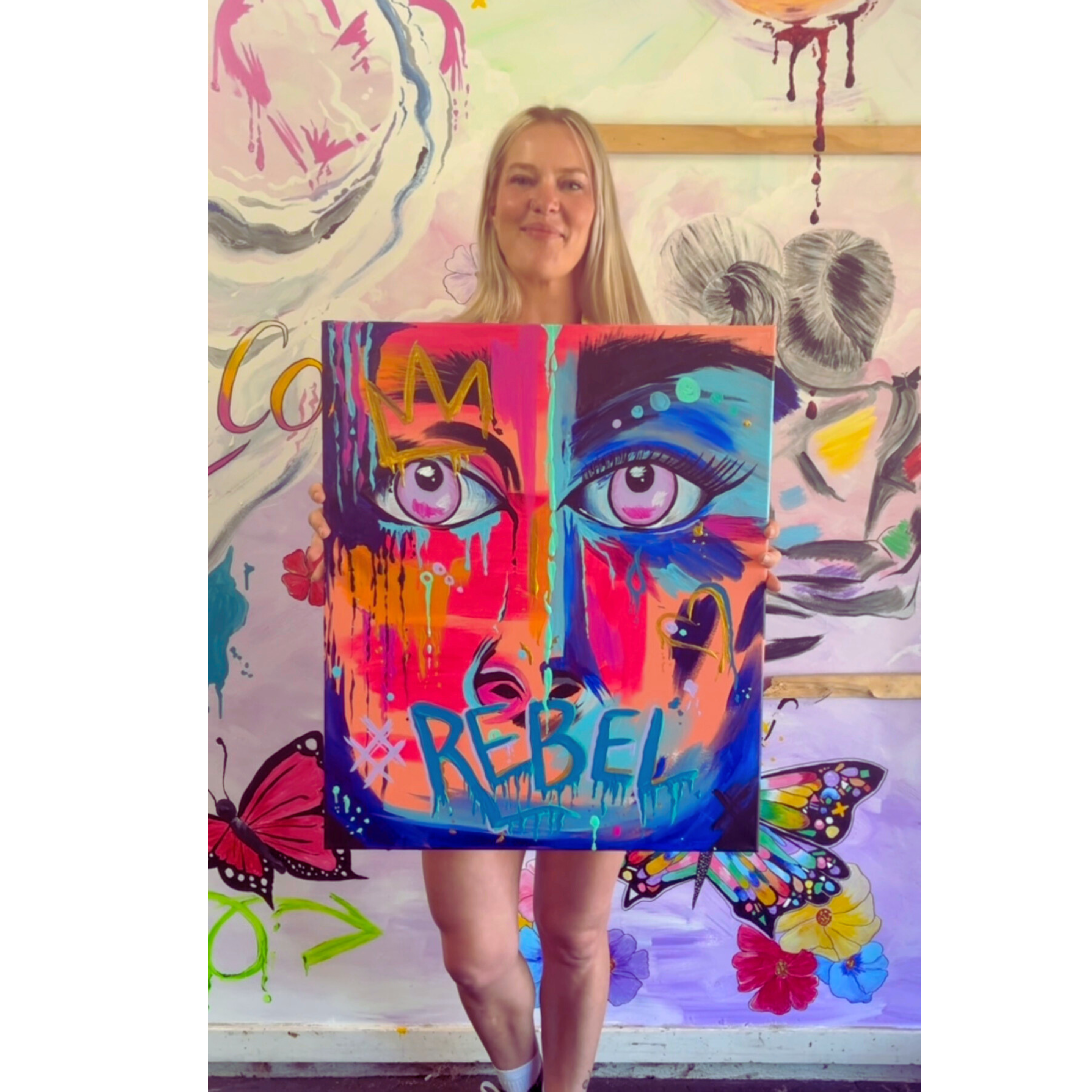 “REBEL” — Bold Contemporary Original Acrylic Painting